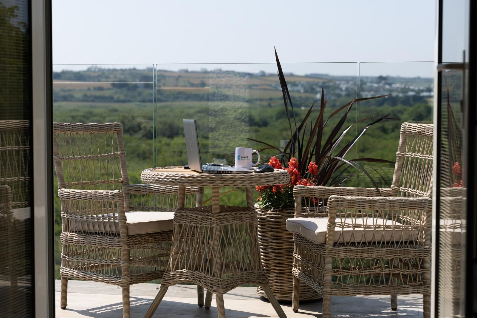 Coastal retreat balcony in Abersoch